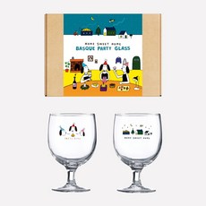 [선물포장] 홈파티 글래스 250ml 2P 세트 와인잔 맥주잔 샴페인잔 물잔 고블렛잔, 2개