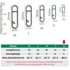 낚시 퀵 릴리즈 루어 커넥터 스위블 스냅 훅, 1. Size 10mm