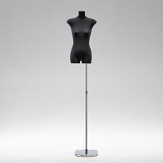 黑色扁身模特道具平胸韓版半身櫥窗陳列女裝服裝店模特展示架全身櫥窗模特兒 擺攤人檯模特兒 人形模特兒, 黑扁身/鏡面加厚半圓