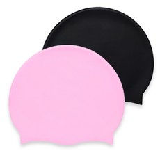 킵스위밍 실리콘수모 무지수모 2개, 블랙핑크, 1세트