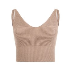 페세리코 V넥 골지 크롭 탑