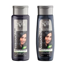 Naturvital 鎖色護色洗髮精護髮素組合 深層修護 霧黑色, 1組
