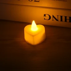 하트 모양의 불꽃 양초 크리스마스 파티 웨딩 장식 전자 양초용 구동 티라이트