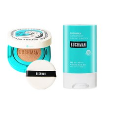 부쉬맨 스포츠 톤업 선쿠션 15g 워터프루프 선스틱 20g SPF50+ PA++++ 세트, 1개, 35ml
