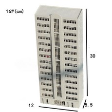 건물 미니어쳐 아파트모형 모형 아파트 건물모형 주택 빌딩, 1_16호 12x30x5.5cm, 1개