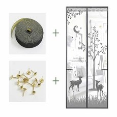 Moondex 방충망 문 모기장(90x210cm) (그레이)