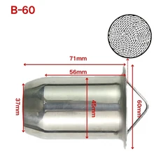[호환] 50.8mm 60mm 범용 오토바이 슬립온 배기 촉매 소음기 모토 머플러, 01 B-60mm