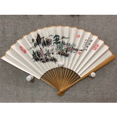 國畫手繪 宣紙摺扇 王隆科老師作品, 參考詳情頁