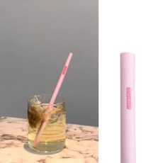 카멜로우 개방형 실리콘 빨대, 오투롤 핑크, 1개, 1개입