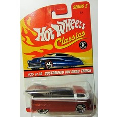 Hot Wheels Classics Series 2 맞춤형 오렌지/화이트 VW 드래그 트럭 25/30 컬렉터 카, Hot Wheels Classics Series 2 맞