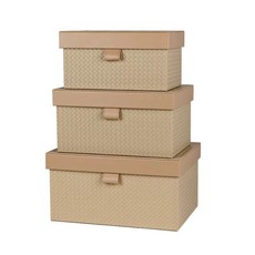 고급 가죽 휴대품 호텔 보관함 캐비닛 수납상자 보관, 1개, H. 살구 브레이드