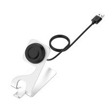 金屬立式充電支架 適用 Huawei Watch 3 4 5 Pro / GT3 Pro 手錶充電線, 银色, 1個