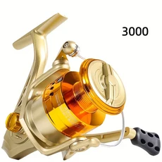 YUMOSHI 캐스팅 릴 빅 게임 13kg 최대 드래그 지그 릴 7.2:1 알루미늄 합금 바디 지그 낚시 릴, Gold, Left Hand