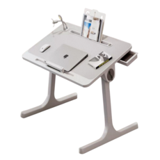 이동식 테이블 접이식 거실 쇼파 식탁 침대 좌식 거치대 각도조절 노트북 보조책상 미니책상 휴대용 배드트레이 방꾸미기 침실꾸미기 홈스타일링 침대책상 자취테이블 1인, 화이트