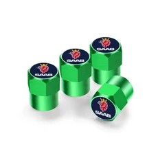 4PCS 자동차 타이어 휠 스템 공기 밸브 캡 커버 SAAB 9 4X 9000 99 Monster GT750, 04 green SAAB