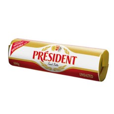 PRÉSIDENT 法國總統牌 無鹽奶油條, 1個, 整箱-16條(單條-290)