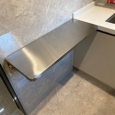 304不鏽鋼可摺疊圓角切菜桌壁掛廚房餐桌隱形操作台飯桌可折疊桌, 需要圓角請備註哦 默認發直角