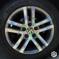 휠스티커 차량용 자동차 홀로그램 데칼 스티커, 1개, 폭스바겐 골프 2세대 16인치