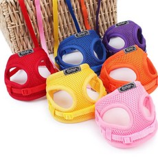 닥터잔스 베이직 매쉬 하네스 가슴줄 리드줄 세트 산책 애견줄 산책줄, (M)퍼플