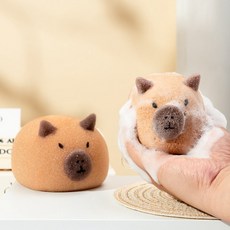 도빅 카피바라 다용도 애착 인형 샤워볼 수세미 스펀지 1+1, 2개, 카피바라스펀지