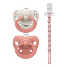 누크 시그니처 쪽쪽이 X 토트랩 쪽쪽이 홀더 SET, 1세트, 핑크+로즈워터핑크, S1 (0~6개월)