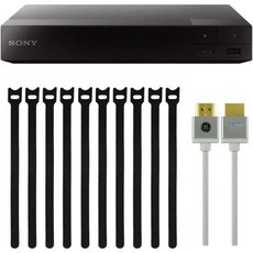 소니 BDP-S1700 블루레이 플레이어 유선 스트리밍 및 1080p 풀 HD 재생 검정색 번들 세트 고정용 케이블 타이 HDMI 포함 12개, 소니 BDPS1700 블루레이 플레이어 유선 스트리밍