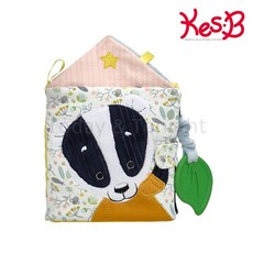 CO 아기가 좋아하는 너구리 헝겊책 거울 까꿍놀이 신생아책 다양한 감각자극 오감발달 안전한 촉감책 백일 선물 돌 선물 아기 장난감 오감 발달 촉감놀이 책