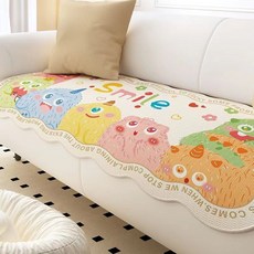 Raee卡通冰絲沙發蓋布 異形不規則涼蓆 四季通用防滑 JXY呆萌小怪獸-wy