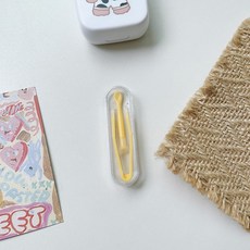 隱形眼鏡配戴棒 隱形眼鏡夾 隱眼夾 隱眼輔助神器，告別手指接觸，衛生安全，新手適用, 黃色, 1個
