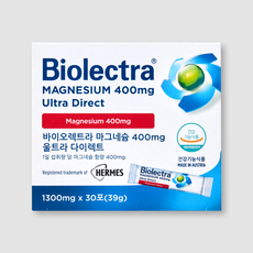 바이오렉트라 헤어메스 마그네슘 400 울트라 다이렉트 x 30포, 30회분, 30개