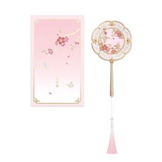 故宮洛陽 桃花 中式古典文創手持化妝鏡, 1個, 故宮桃花隨身鏡(帶手柄帶禮盒