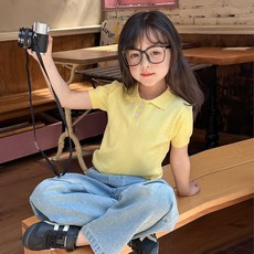 여아 반팔 카라 티셔츠 [5-191]