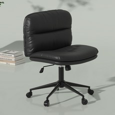 FlexiSpot 화장대의자 푹신한의자 소파의자 넓은 좌면 팔걸이없는 의자 HC1W, 1개, 블랙