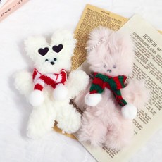 Jangs 모루인형 목도리 인형 머플러 옷, 레드줄