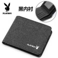 PLAYBOY 男士帆布短夾 輕薄柔軟簡約錢包