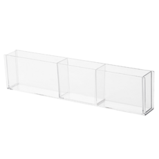 壁掛收納盒 遙控器手機牆面置物架 無痕安裝桌面收納盒, 透明, 3層