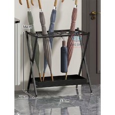 瀝水雨傘架，商用家用皆宜，快速瀝水，保持乾爽，多功能收納，穩固耐用, 10鉤18孔黑色雨傘架, 1個