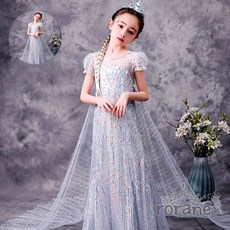 유아의류 스팽글 은빛 여아 공주드레스