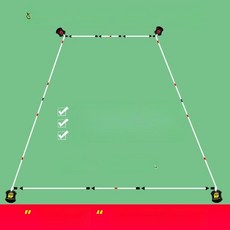 이동식 코트라인 코트 경계선 피클볼 라인 임시 야유회용, 화이트, 1개