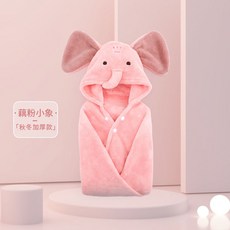 물놀이용 신생아 밤부 아기샤워가운, 【두툼한】핑크 코끼리(85*150cm)【3-8세】, 1개