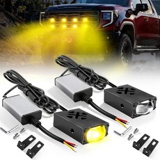 MGLLIGHT 2PCS CAN LED 그릴 하이로 라이트 화이트 초슬림 드라이빙 옐로우
