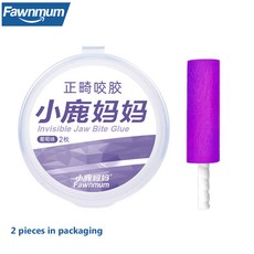 Fawnmum 치아 교정 스틱 씹을 수 있는 재사용 가능 실리콘 보이지 과일 맛 박스당 2개, 02 A4