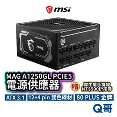 MSI 微星 MAG A1250GL PCIE5 電源供應器 ATX 3.1 電供 電競 供應器 主機