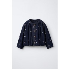 자라 ZARA 플라워 자수 데님 재킷 - 블루 938654