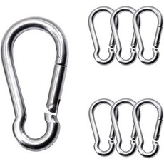 KANSPHY 6Pcs 스프링 스냅 스테인레스 후크 카라비너 2.36인치 아웃도어 스포츠 백팩용