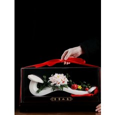 德化陶瓷 擺件 德化陶瓷 藝術品 客廳 新房 喬遷 新居 裝飾品 事事如意 尺寸47*19*24釐米, 商品主圖, 1個