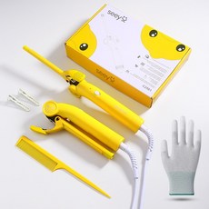 남성/여성용 슬림 얇은 웨이브 볼륨펌 전기 봉고데기 휴대용 여행용 접이식 짧은머리 히피펌 고데기, 9mm