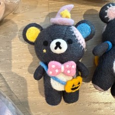 臺灣出貨 輕鬆熊羊毛氈戳戳樂diy材料包rilakkuma輕鬆熊戳戳樂diy材料包, 1個, 小黑熊diy材料包+工具