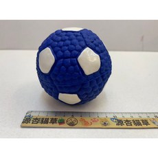 四寶的店 狗玩具 乳膠發聲足球 幼犬消耗體力互動玩具, 1個, 大號 藍色 足球, 藍色