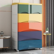 貨到付款 加強多層收納櫃 抽屜式家用塑膠兒童衣櫃 宿舍置物櫃 出租屋收納櫃子 塑膠收納櫃 儲物櫃 五斗櫃 櫃子收納櫃, 57cm-面寬-漸層色-雙小抽,五層